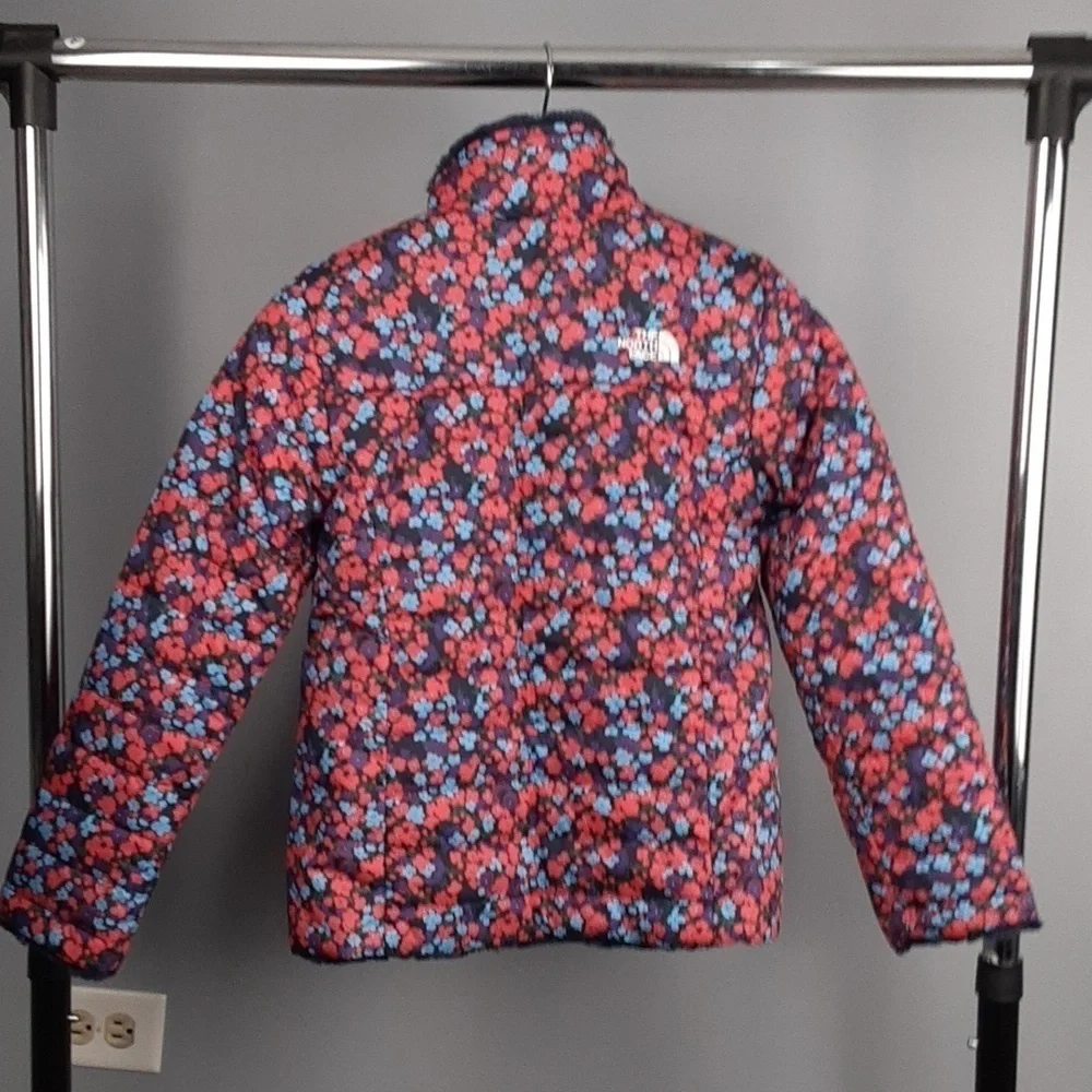 The North Face Kids Reversible Navy Mossbud Swirl Floral Print Jacket